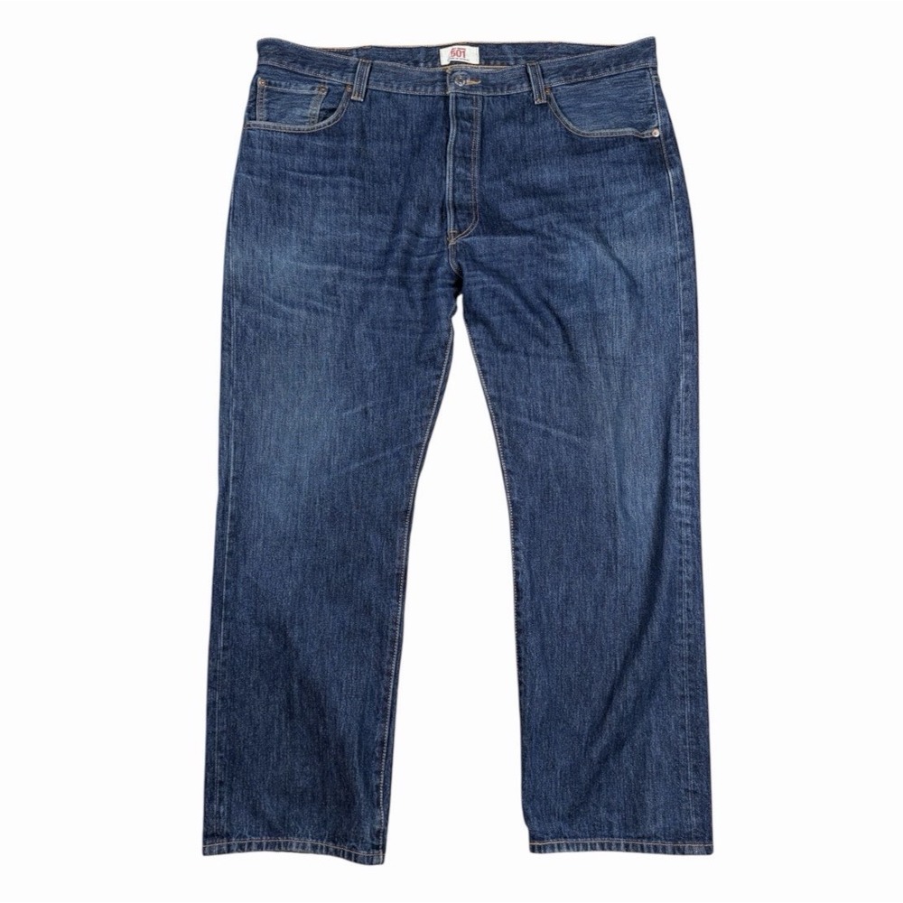 Vintage Levi's 501 Jeans Button Fly Straight Leg Medium Wash Denim 42x30 EUC